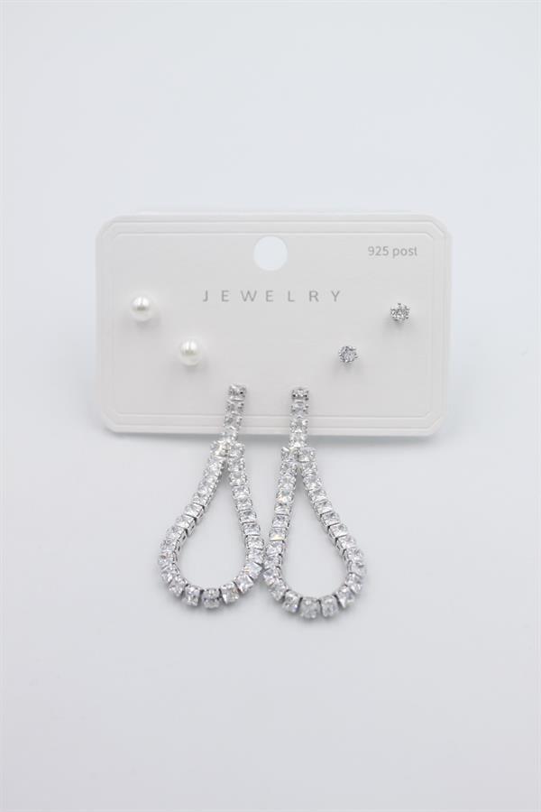 Çoklu Set Küpe - Gümüş