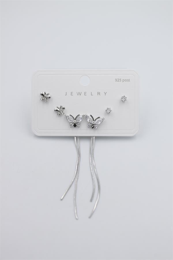 Çoklu Set Küpe - Gümüş