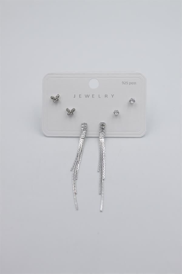 Çoklu Set Küpe - Gümüş