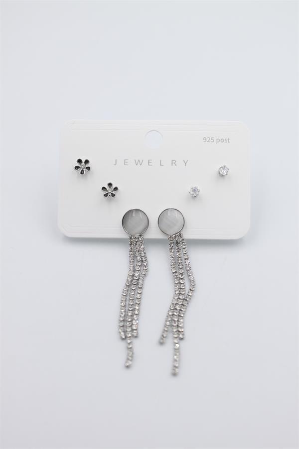 Çoklu Set Küpe - Gümüş