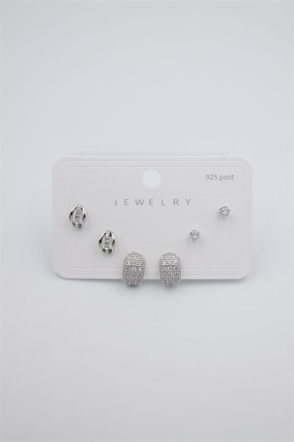 Çoklu Set Küpe - Gümüş