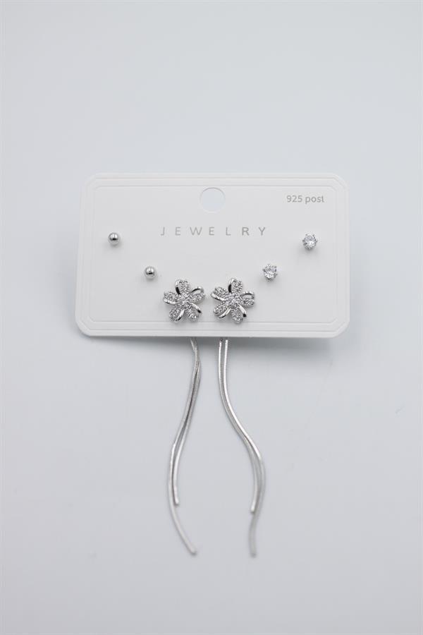 Çoklu Set Küpe - Gümüş