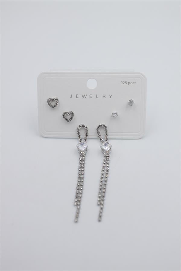 Çoklu Set Küpe - Gümüş