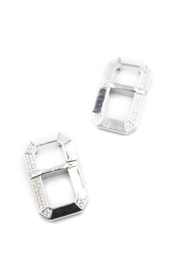 Dikdörtgen Küpe - Gümüş