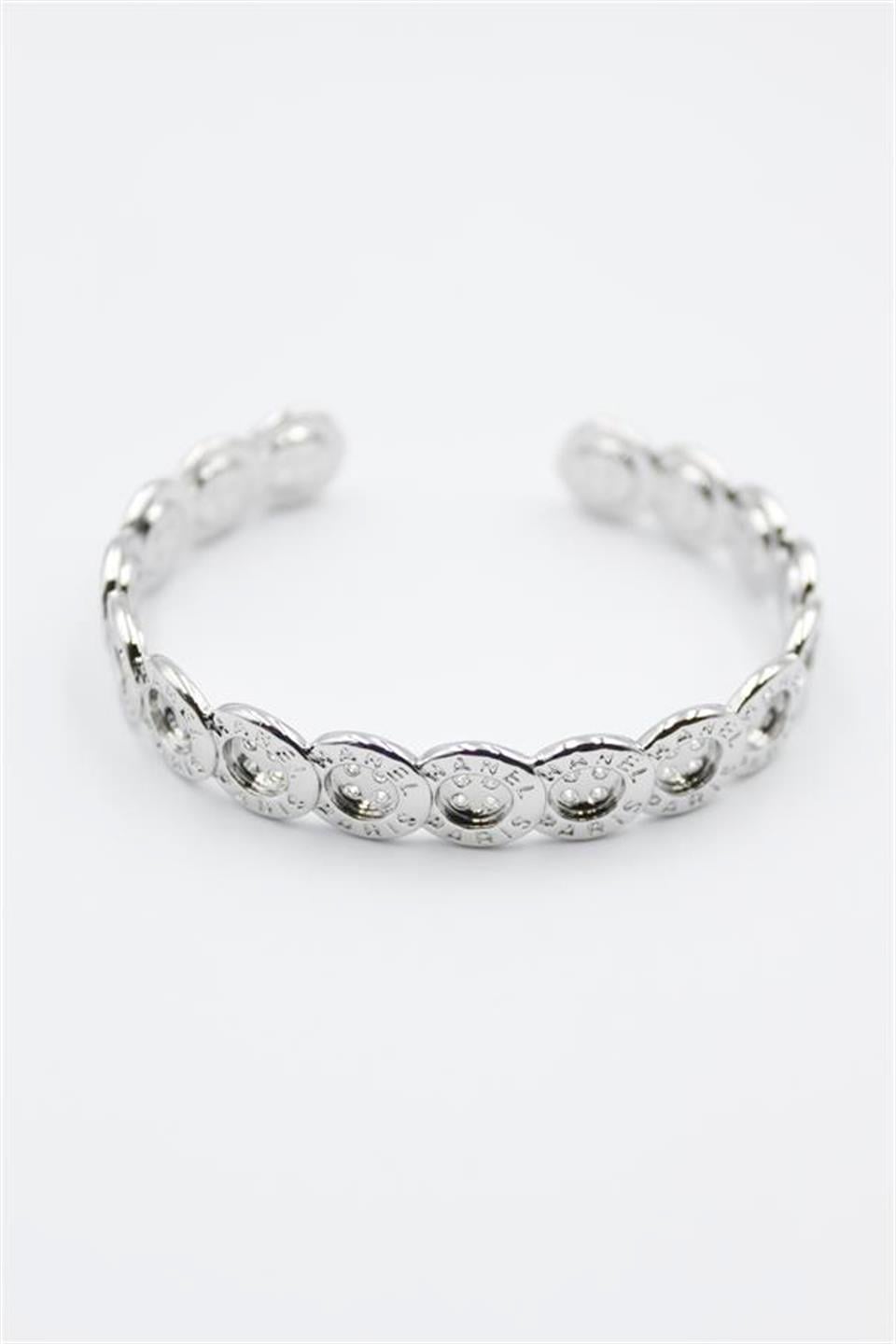 Düğme Bilezik - Gümüş