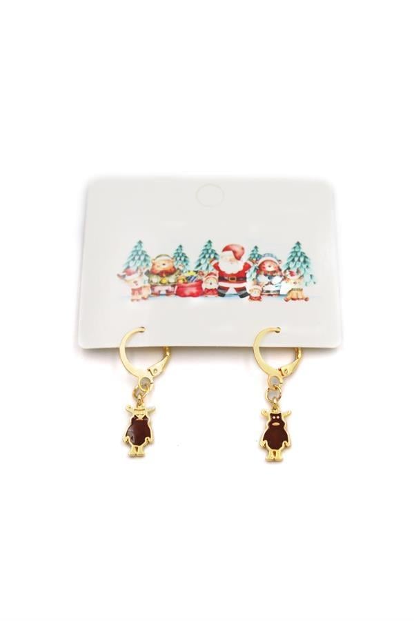 Geyik Yılbaşı Küpe - Altın