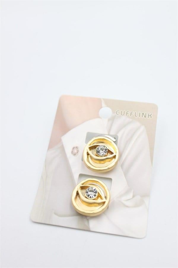 Göz Düğme Broş - Altın