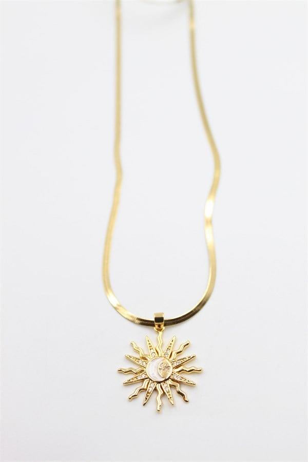 Güneş Kolye - Altın