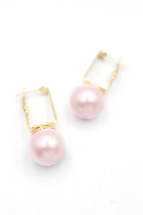 İncili Küpe - Pembe