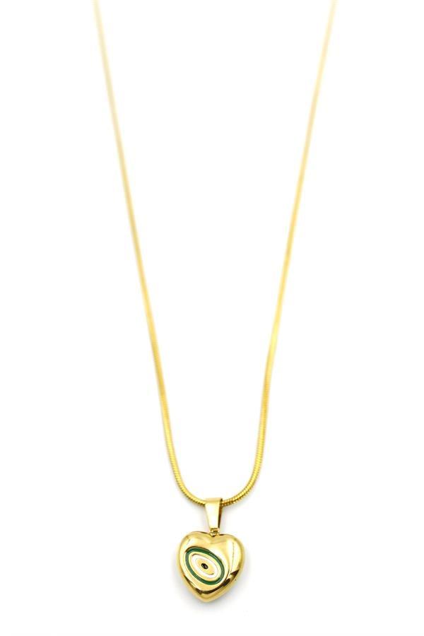 Kalp Kolye - 60 cm - Altın