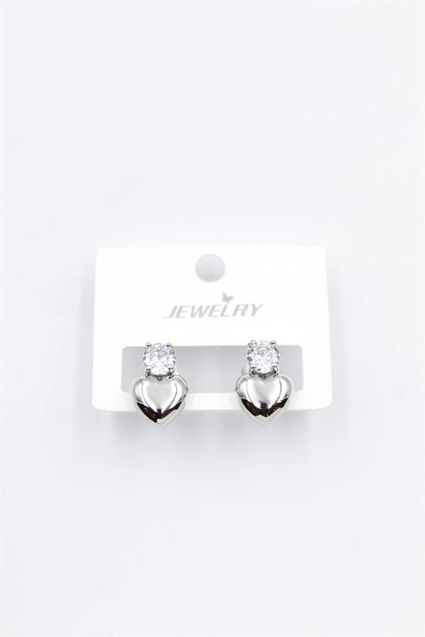 Kalp Küpe - Gümüş