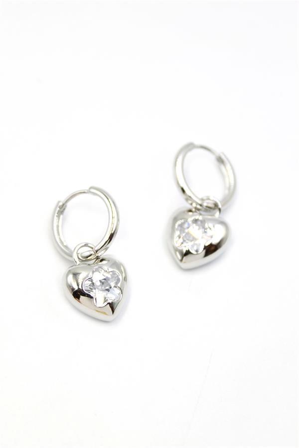 Kalp Küpe - Gümüş