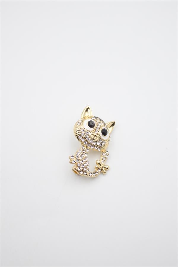 Kedi Broş - Altın