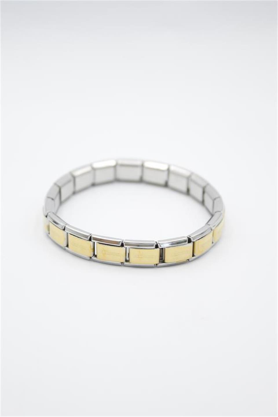 Lastikli Çelik Bilezik - Altın