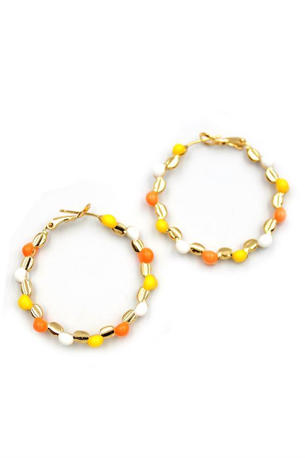 Mineli Halka Küpe - ÇOK RENKLİ