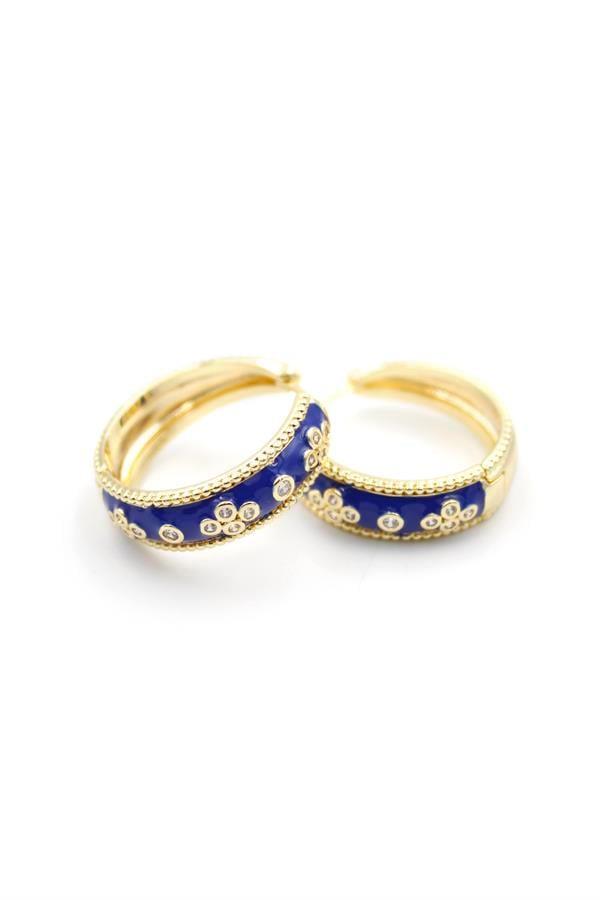 Mineli Vc Yonca Küpe - Mavi