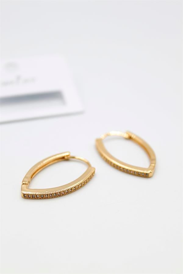 Oval Halka Küpe - Altın