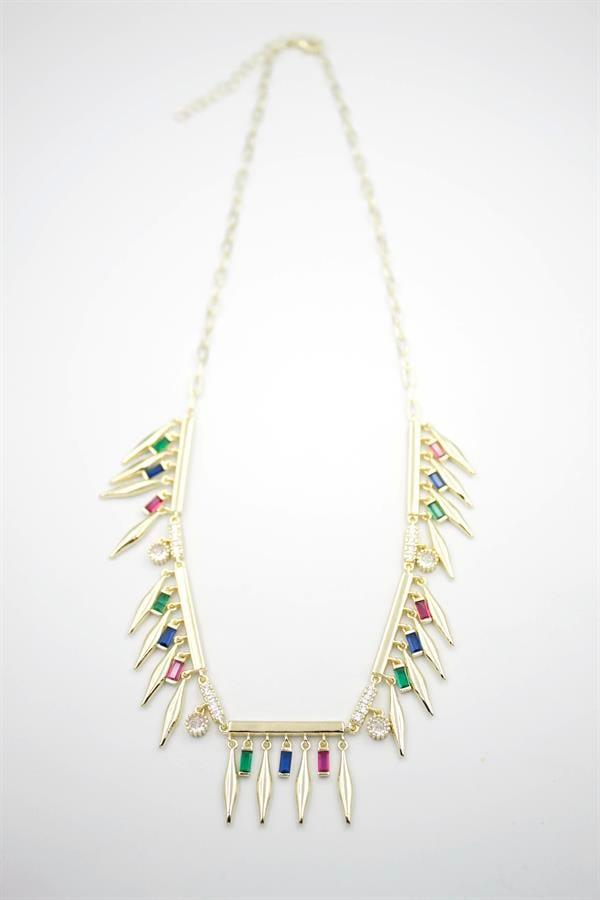 Taş Sallantılı Marka Kolye - Altın