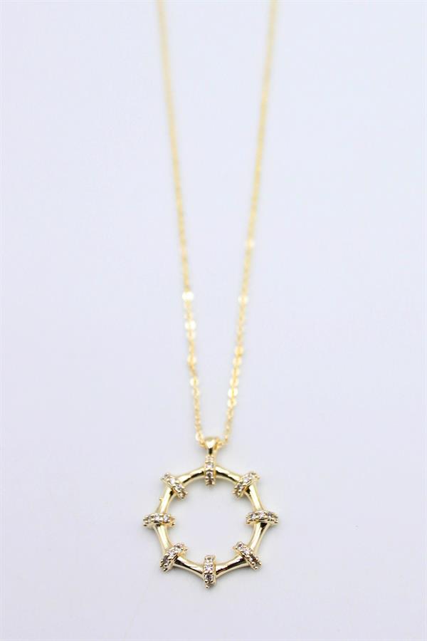 Taşlı Kolye - Altın