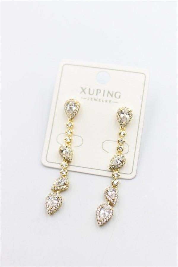 Taşlı Küpe - Altın