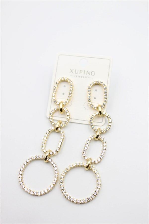 Taşlı Küpe - Altın