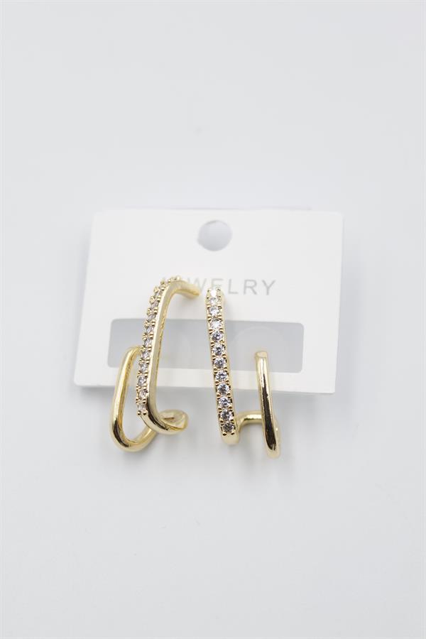 Taşlı Küpe - Altın