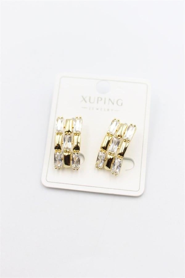 Taşlı Küpe - Altın