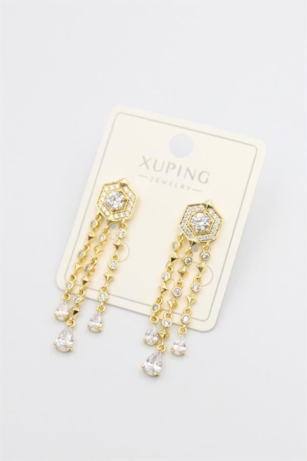 Taşlı Küpe - Altın