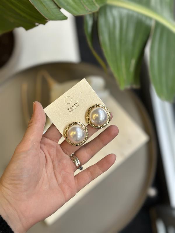 Taşlı Küpe - Beyaz