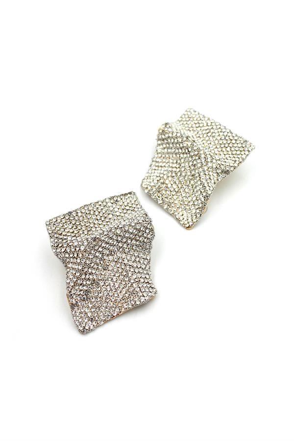 Taşlı Küpe - Beyaz