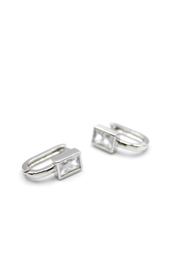 Taşlı Küpe - Gümüş