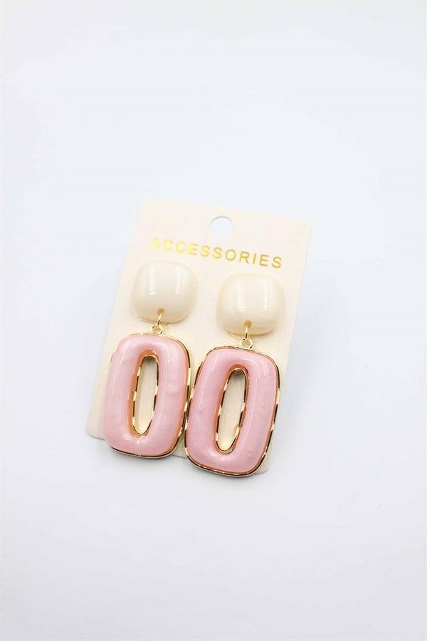 Taşlı Küpe - Pembe