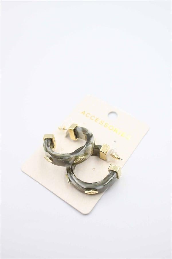 Taşlı Küpe - Yeşil