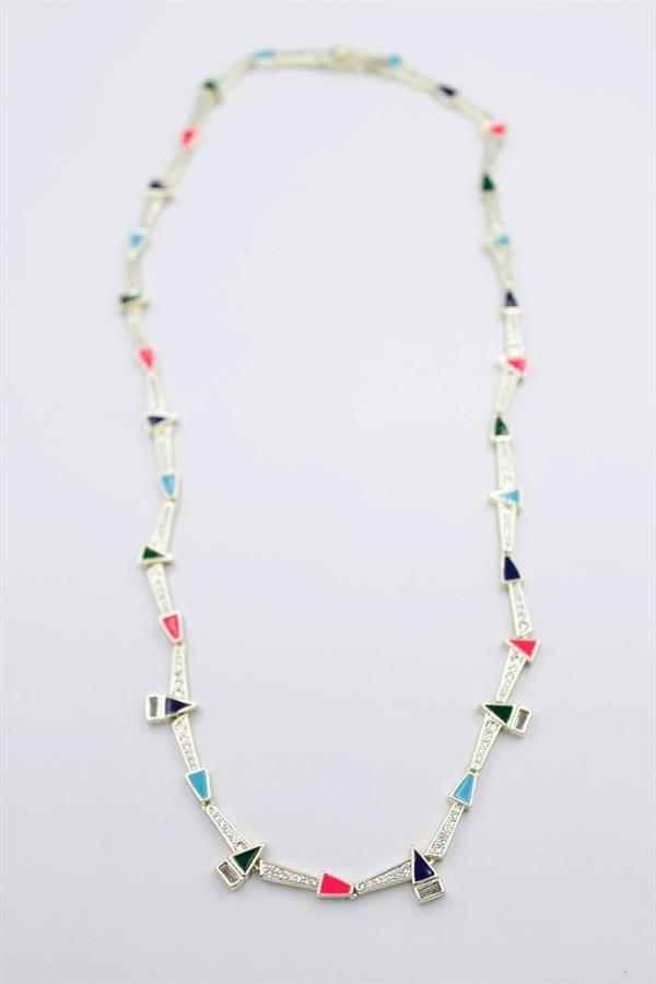 Taşlı Marka Kolye - Altın