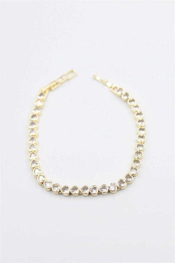 Taşlı Vip Bileklik - Altın