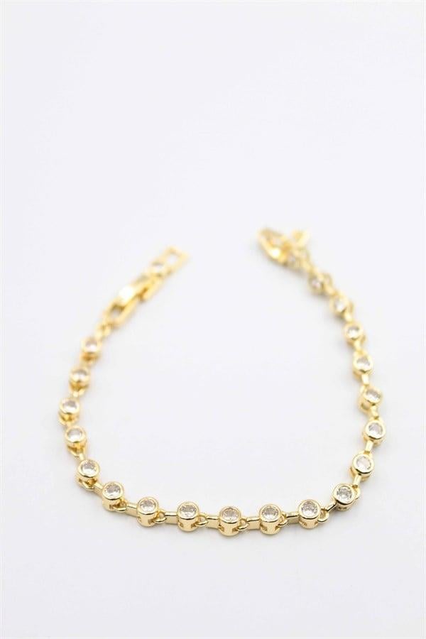 Taşlı Vip Bileklik - Altın