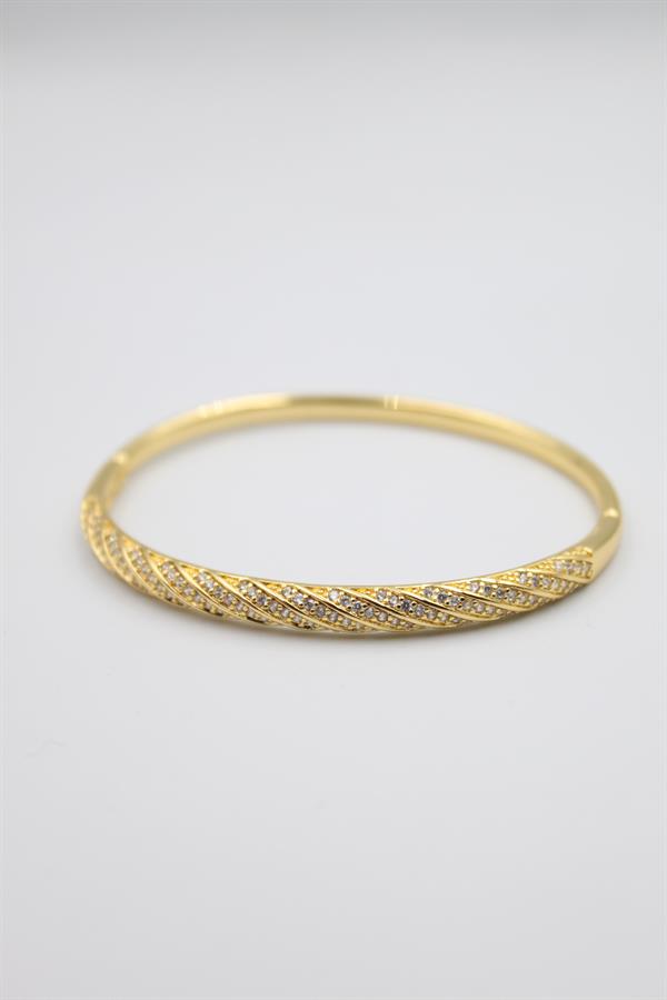 Taşlı Vip Bilezik - Altın