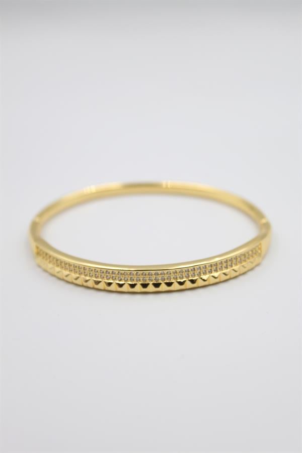 Taşlı Vip Bilezik - Altın