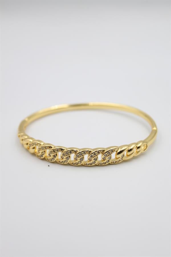 Taşlı Vip Bilezik - Altın