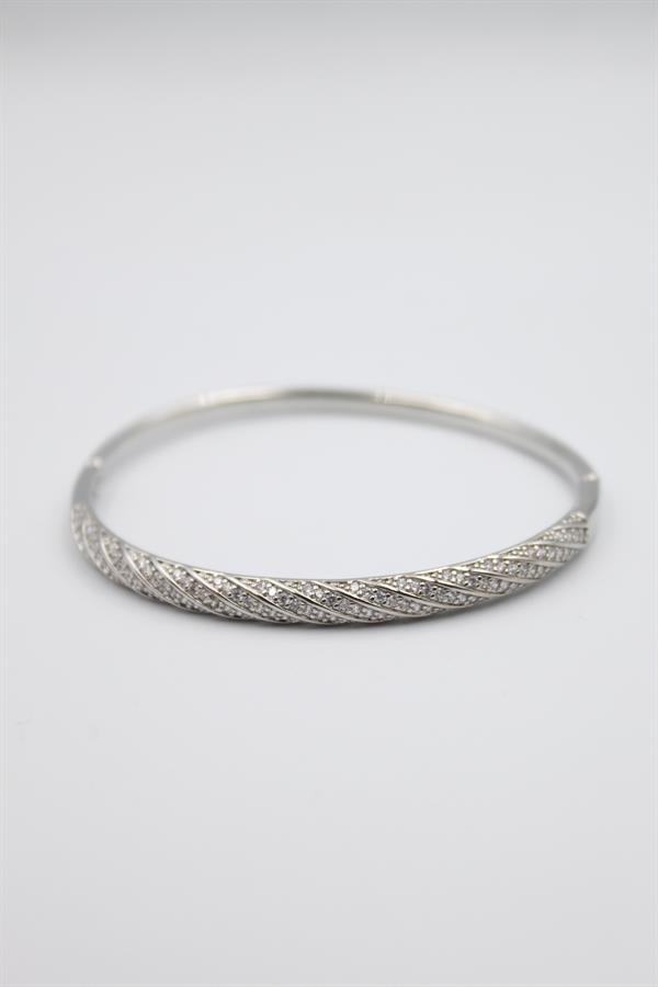 Taşlı Vip Bilezik - Gümüş