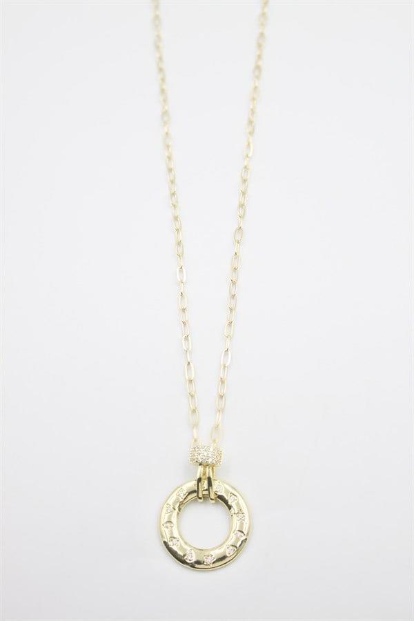 Taşlı Vip Kolye - Altın