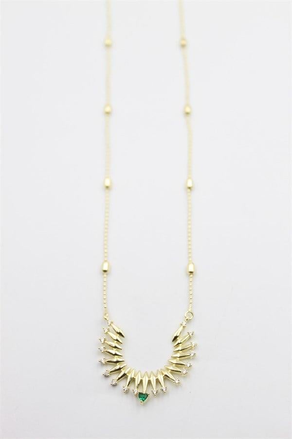 Taşlı Vip Kolye - Altın