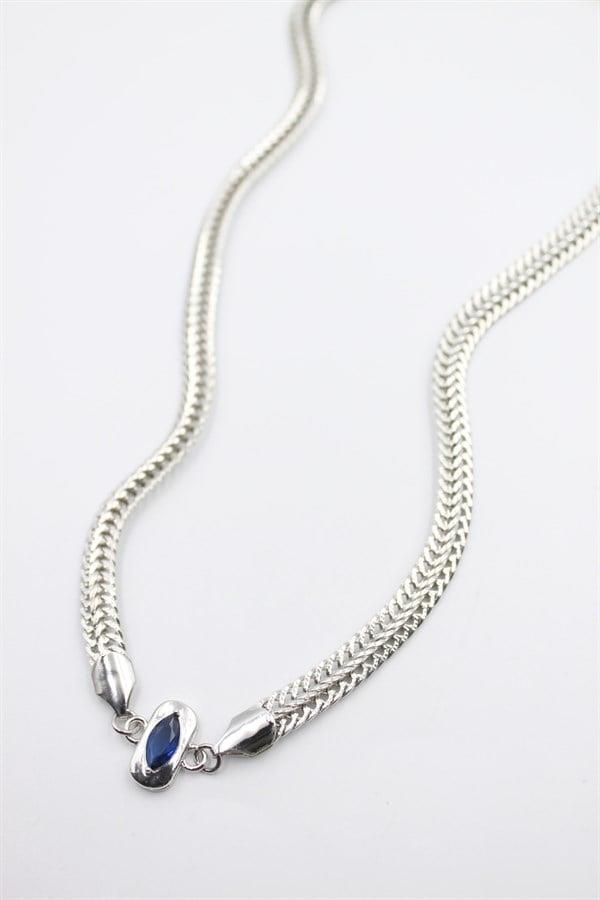 Taşlı Vip Kolye - Gümüş