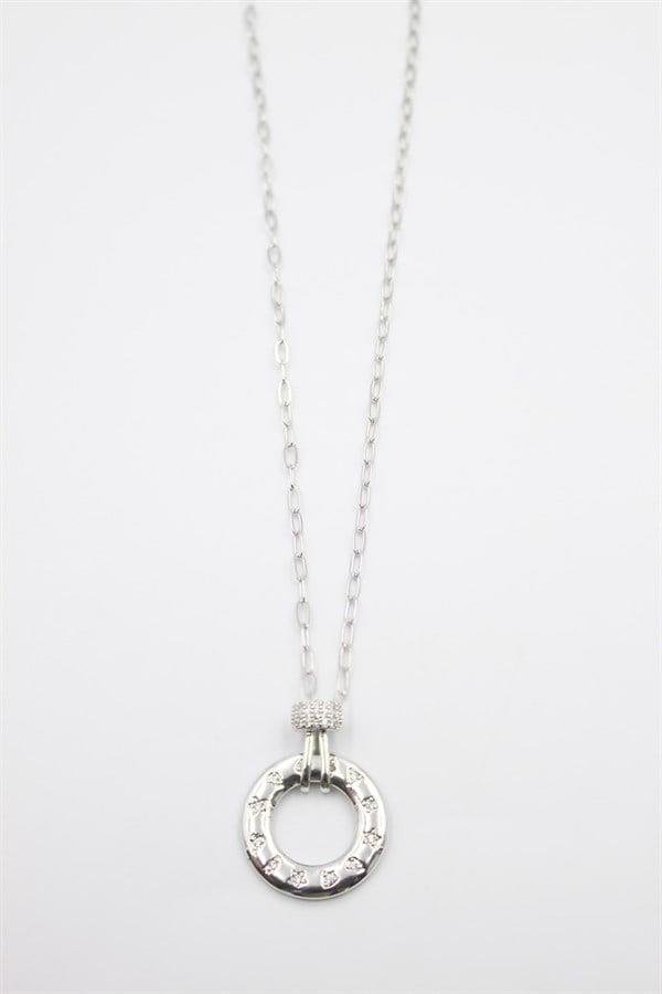 Taşlı Vip Kolye - Gümüş