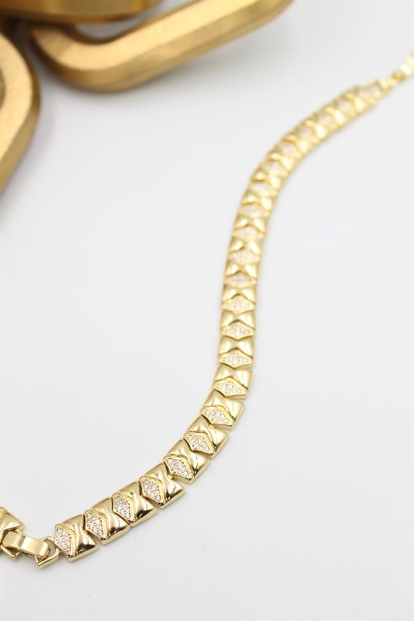 Taşlı Xuping Bileklik - Altın