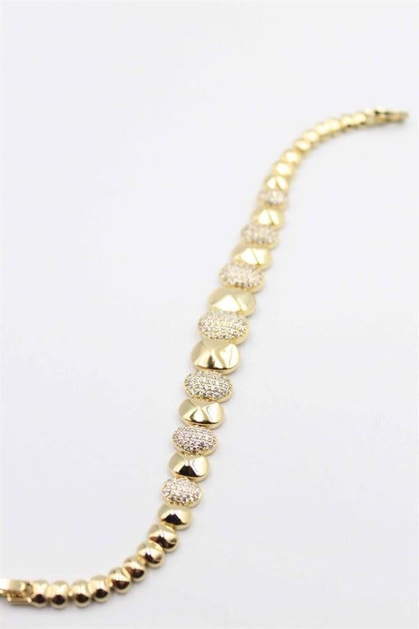 Taşlı Xuping Bileklik - Altın