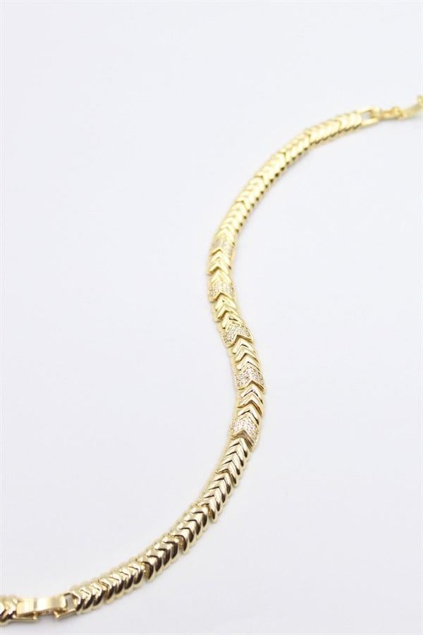 Taşlı Xuping Bileklik - Altın