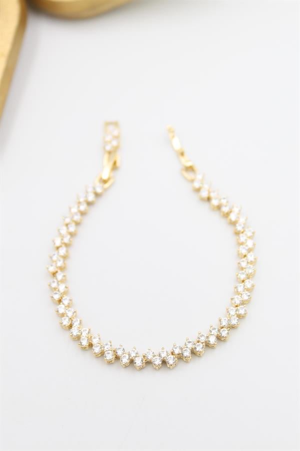 Taşlı Xuping Vip Bileklik - Altın