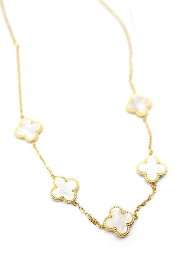 Vc Yonca Kolye - Beyaz