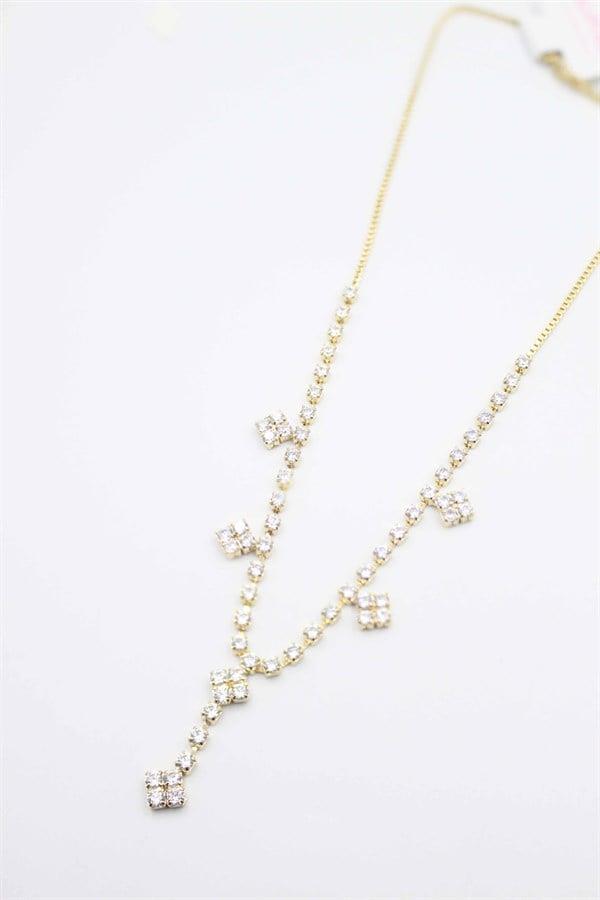 Xuping Taşlı Kolye - Altın